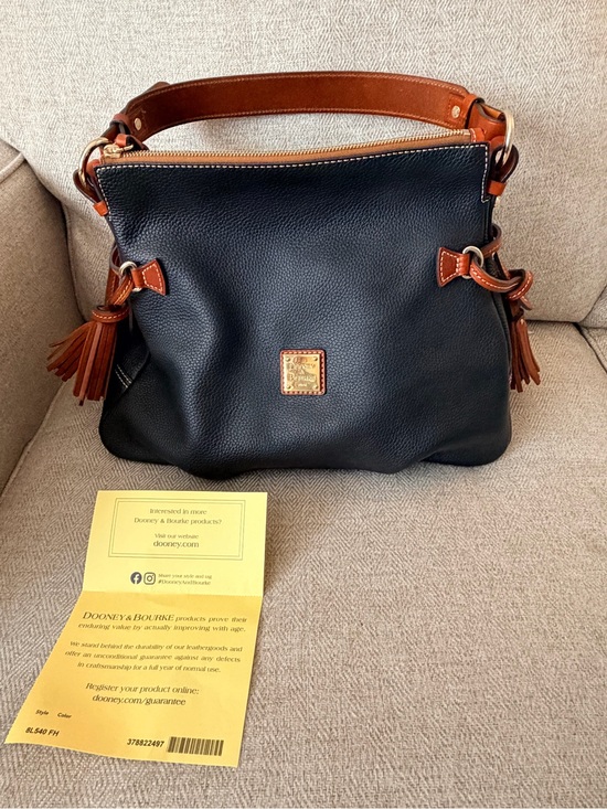 Dooney & Bourke Handbags - Dooney & Bourke Black Pebbled Leather Shoulder Bag
